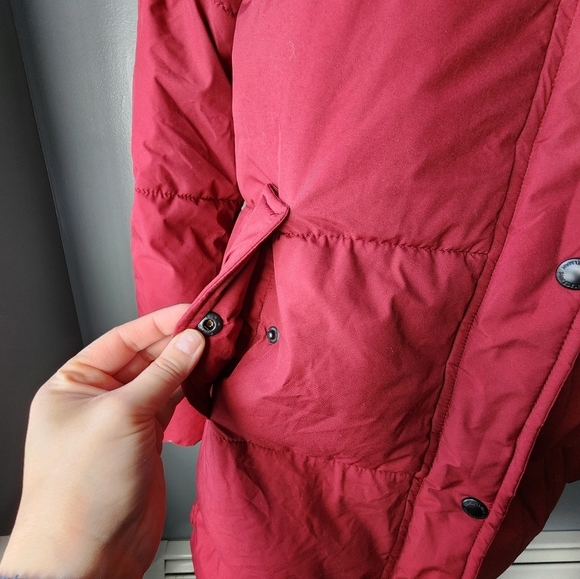 Sam Edelman Burgundy Puffer Jacket with Fur Hood - Picture 5 of 10